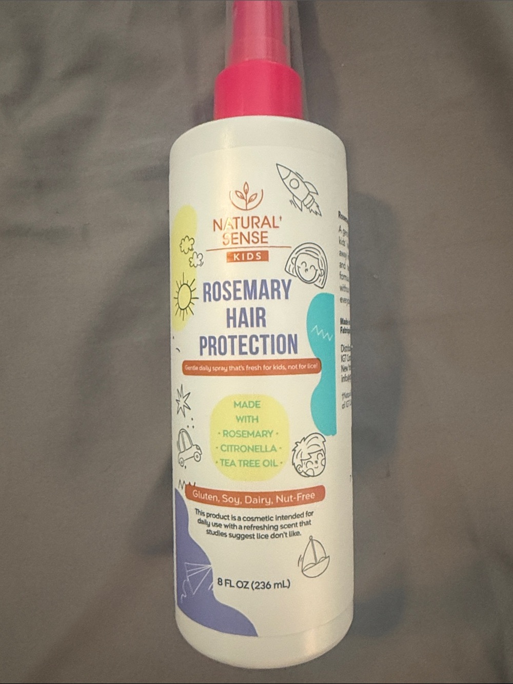 New!! Kids Rosemary Hair Head Lice Protection Spray - 8fl oz/ 236 ml full size